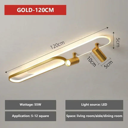 Plafonnier LED moderne avec spot orientable pour décoration intérieure — LZ4X9P