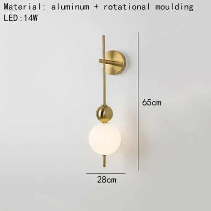Applique murale LED en métal avec boule acrylique et variateur d’intensité — LZ4X9P2
