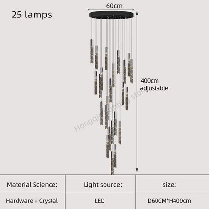 Lustre moderne en cristal pour éclairage intérieur élégant — LZ4X9Q2