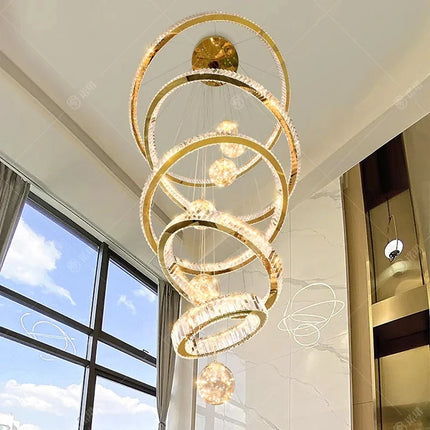 Lustre anneau en cristal au design moderne pour décoration — LZ4X9P