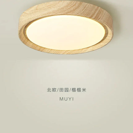 Plafonnier LED nordique en bois et fer décoratif — LZ4X9Q2