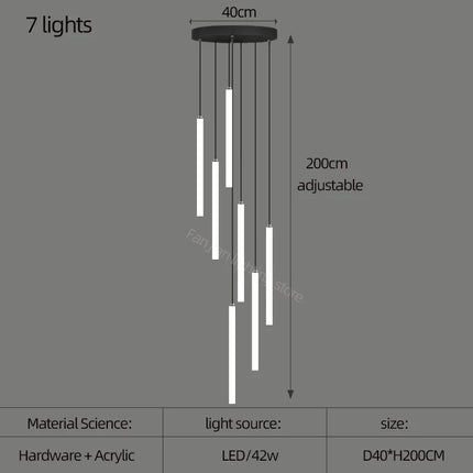 Lustre suspension moderne minimaliste de luxe pour duplex — LZ4P9XQ
