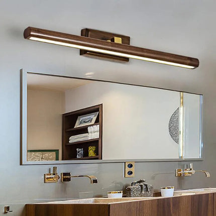 Applique murale LED avec miroir bois 40 cm pour salle de bain et chevet — LZ7P4X