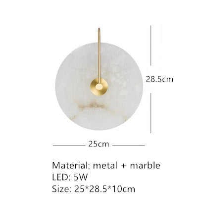 Applique murale LED en marbre naturel élégant — LZ4X9QJ