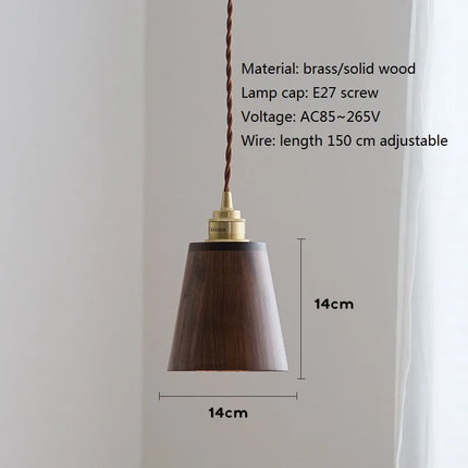 Suspension LED loft en bois avec abat-jour en laiton — LZ4X9P