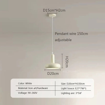 Suspension rétro blanc style Bauhaus nordique — LZ4M9Q2