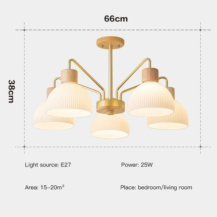 Lustre en bois au design moderne pour décoration intérieure élégante — LZ4X9M