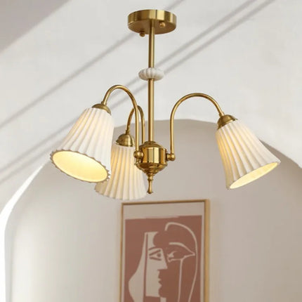 Lustre rétro en céramique et cuivre style américain — LZ7XQ2