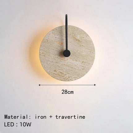 Applique murale japonaise en travertin jaune avec éclairage LED pour décoration hôtel — LZ4X9T1