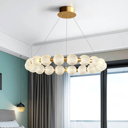 Suspension LED ronde en laiton, cuivre et aluminium décorative — LZ4M7Q2N