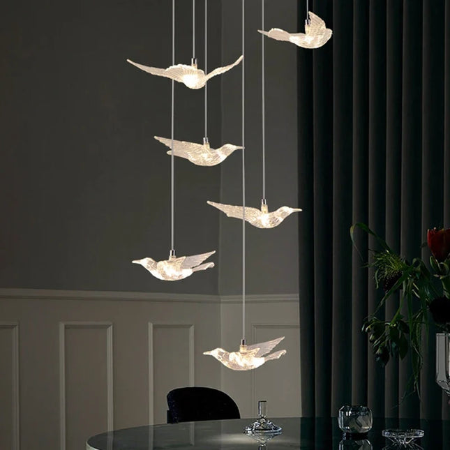 Suspension LED décorative en forme d’oiseau pour loft et villa — LZ4P9X7
