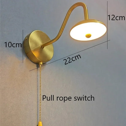 applique murale moderne incurvée dorée avec interrupteur led décoration nordique