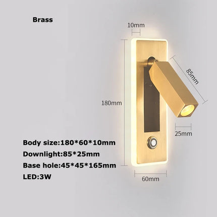 Applique murale LED rotative avec interrupteur pour lecture — LZ4N7Q2