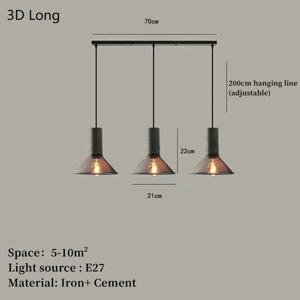 Suspension industrielle en béton avec abat-jour en fer — LZ4X9P