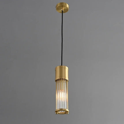 suspension à led en cuivre avec abat-jour en verre réglable