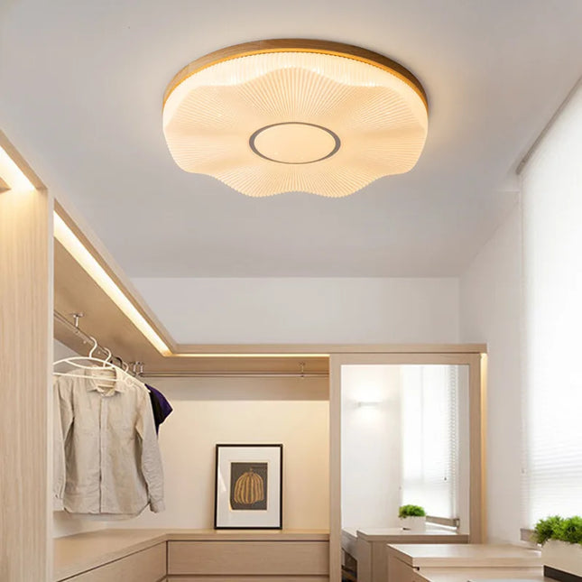 Plafonnier LED encastré en bois style nordique créatif — LZ4X9Q2