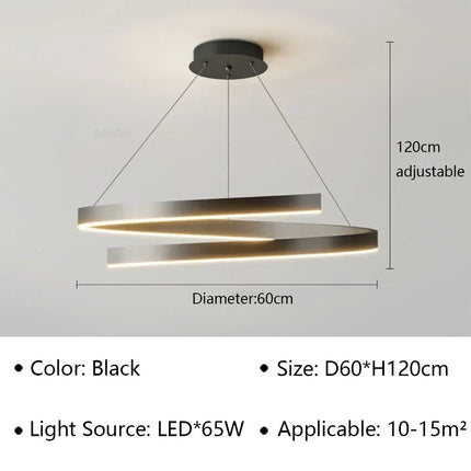 Lustre spirale LED pour décoration intérieure — LZ4X9Q2M