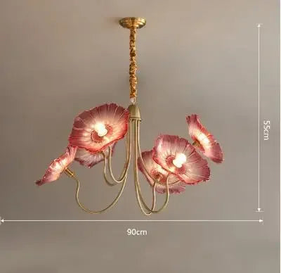Lustre moderne en verre design fleur de lotus lumineux — LZ4X9P2