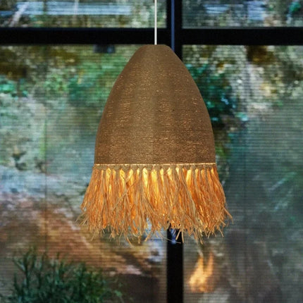 Suspension en rotin style rétro Wabi Sabi pour intérieur — LZ4X9T2