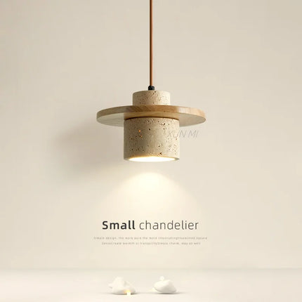 Lustre suspension style wabi-sabi en pierre de grotte nordique — LZ4X9M