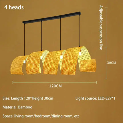 Lustre suspension en bambou style japonais pour déco zen asiatique — LZ4X9T2