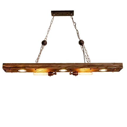 Suspension industrielle en bois massif style loft avec douille E27 Edison — LZ4X9P2