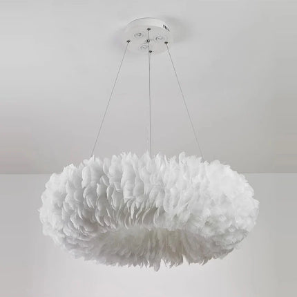 Lustre LED nordique suspendu orné de plumes — LZ4X9T2