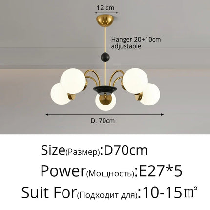 lustre moderne bauhaus magic bean style français crème luxe