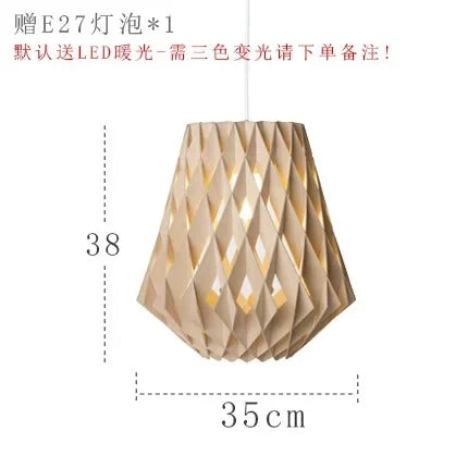 Suspension creuse en bois épissée pour décoration intérieure — LZ4X9T