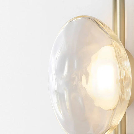 Applique murale nordique en verre transparent et métal doré — LZ4X9T