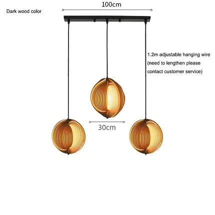 Suspension en bois style wabi sabi pour décoration intérieure moderne — LZ4X7Q9