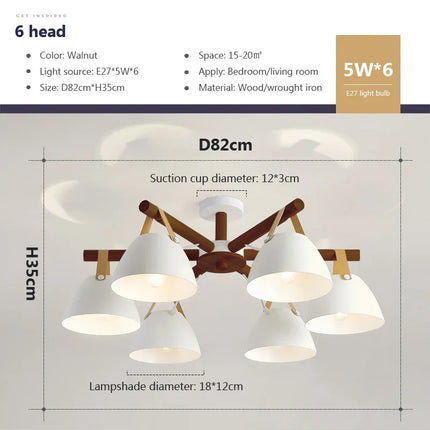 Lustre Led en bois nordique