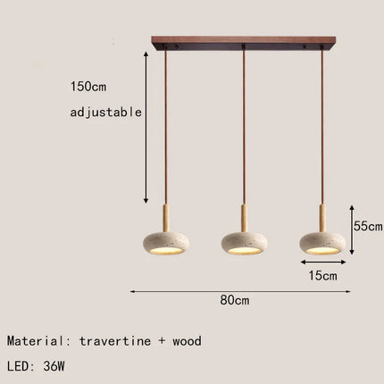Lustre suspension en pierre naturelle nordique avec fil réglable — LZ4X9QJ