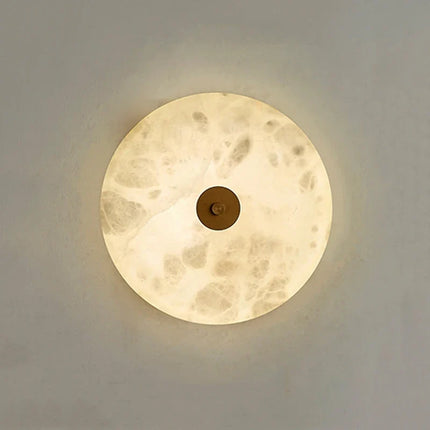 Applique murale ronde en marbre LED pour salon, escalier et hôtel, éclairage blanc chaud à froid — LZ4X9P2