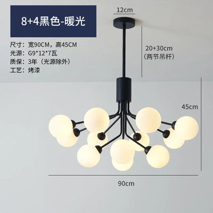 Lustre en verre design haricot magique pour éclairage romantique — LZ4F7X9