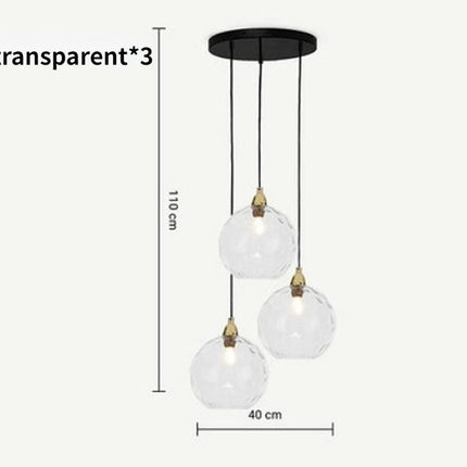 Lustre suspension en verre coloré effet grain d’eau nordique — LZ4X9P