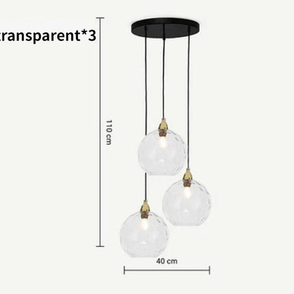 Lustre boule de verre coloré nordique lampes suspendues moderne Grain d'eau Restaurant cuisine luminaire suspendu chambre lampe de chevet