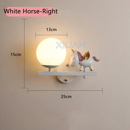 Applique murale enfant avec motifs princesse, cheval et lapin — LZ7XQ2
