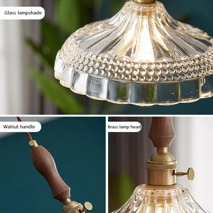 Suspension nordique en bois, verre et laiton au style rustique moderne — LZ4X9B