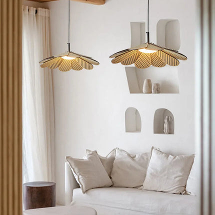 Suspension en bois design coréen forme pétale pour intérieur — LZ4X9M