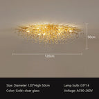 Plafond Long 120cm / Couleur Or / Lumière chaude