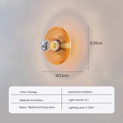 Applique murale LED ronde en verre effet ondulations d'eau nordique — LZ4X9T2