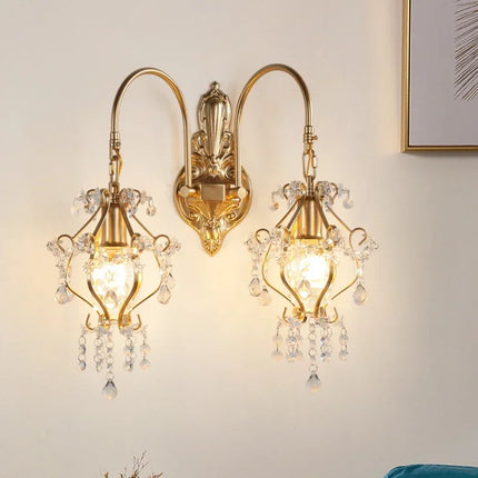 Applique murale rétro nordique en cristal pour décoration intérieure — LZ4X9Q2
