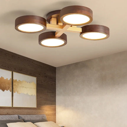 Lustre suspension nordique en bois pour intérieur contemporain — LZ4X9M