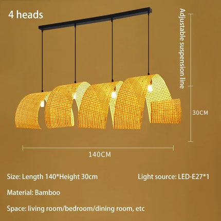 Lustre suspension en bambou style japonais pour déco zen asiatique — LZ4X9T2