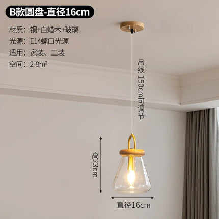 Suspension abat-jour en verre transparent style Art déco pour intérieur — LZ4X9M