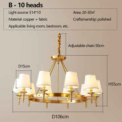 Plafonnier LED en cuivre au design nordique moderne et luxueux — LZ4X9T2