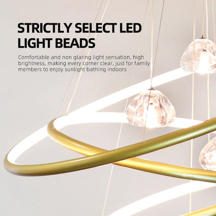 Lustre moderne en cristal avec éclairage LED intégré — LZ4X9T2