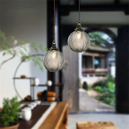 Lustre suspension boule en verre LED style nordique luxe — LZ4X9T