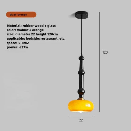 Suspension en bois d’hévéa et verre pour intérieur moderne — LZ4X9Q2